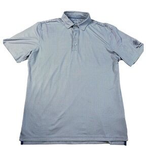 Johnnie-O Mens Large Polo Shirt Trump National Charlotte Blue Geometric Golf L